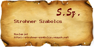 Strohner Szabolcs névjegykártya
